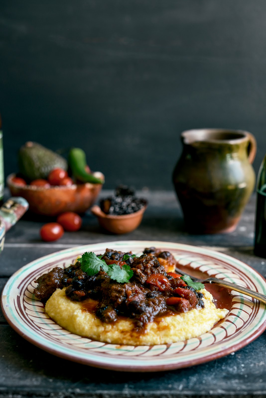 Mexican Braised Beef Cheeks with Soft Cheesy Polenta – Stuck in the kitchen