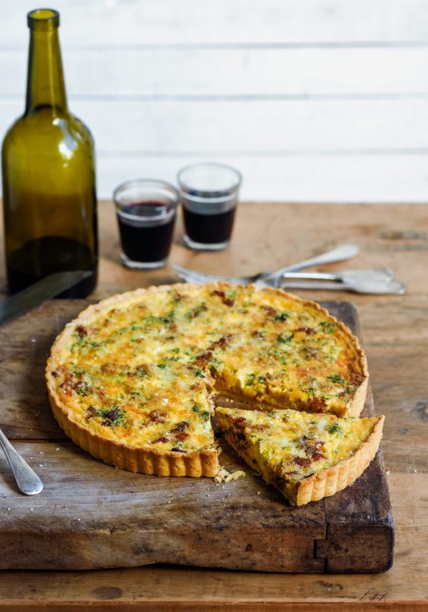 gruyere cheese & bacon tart with celeriac & cauliflower soup Stuck in